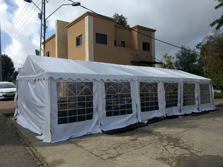 אוהל אבלים להשכרה בחניה ליד הבית
